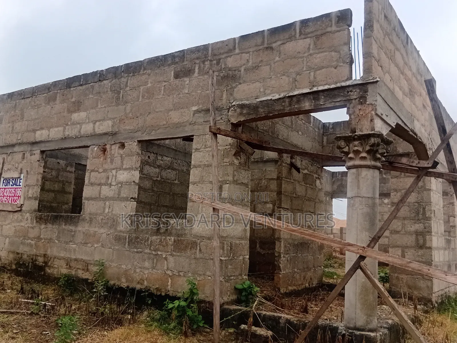 Uncompleted 4bdrm at Akrafo Kokoben Near Nketia, Kumasi for Sale