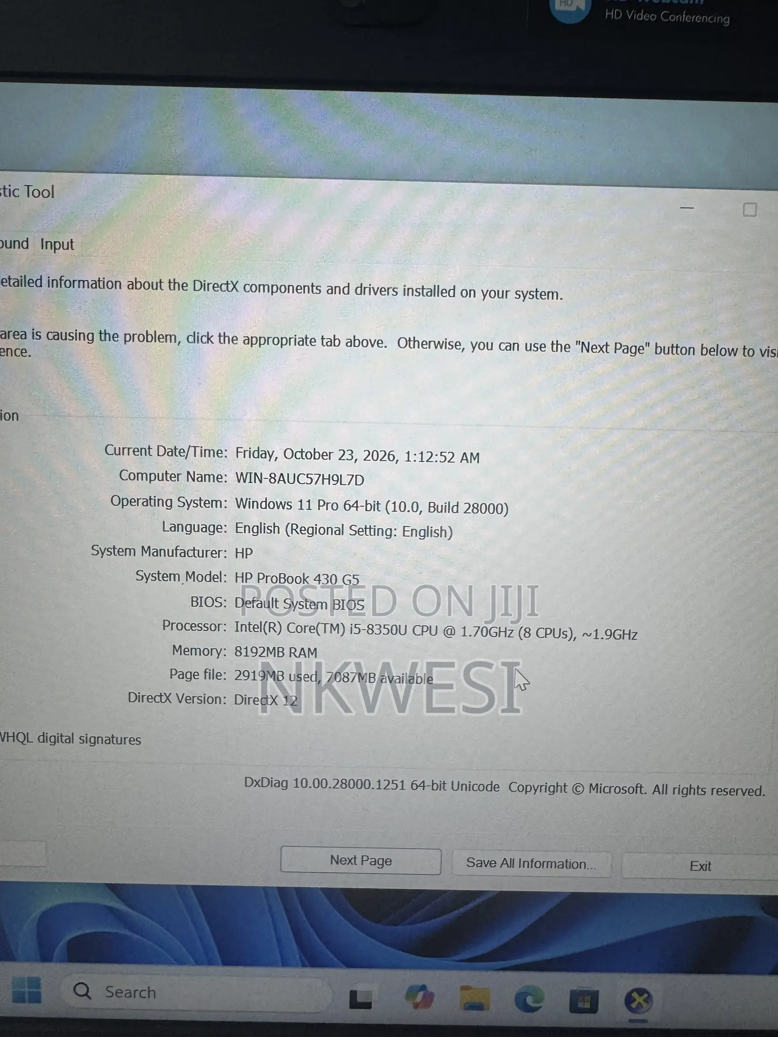 Laptop HP 430 G5 8GB Intel Core i5 SSD 250GB