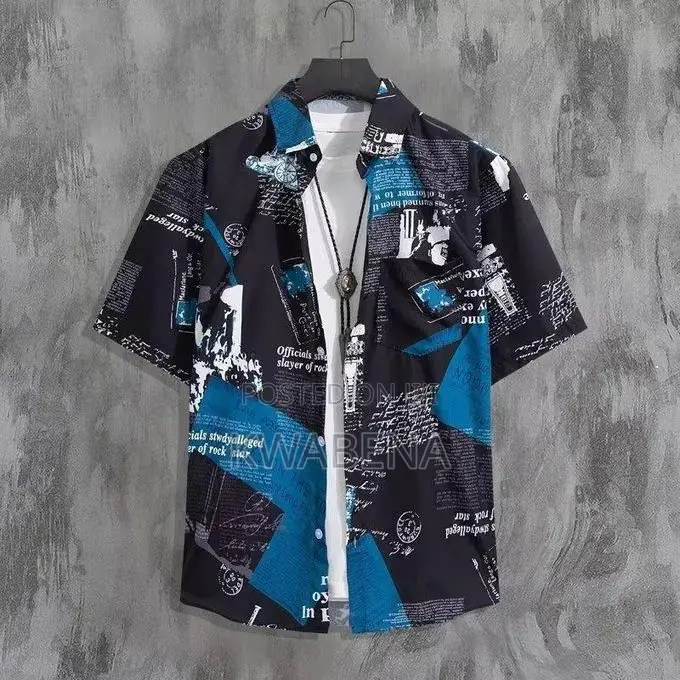 Dapperman Men’s Graphic Print Shirt Short Sleeve