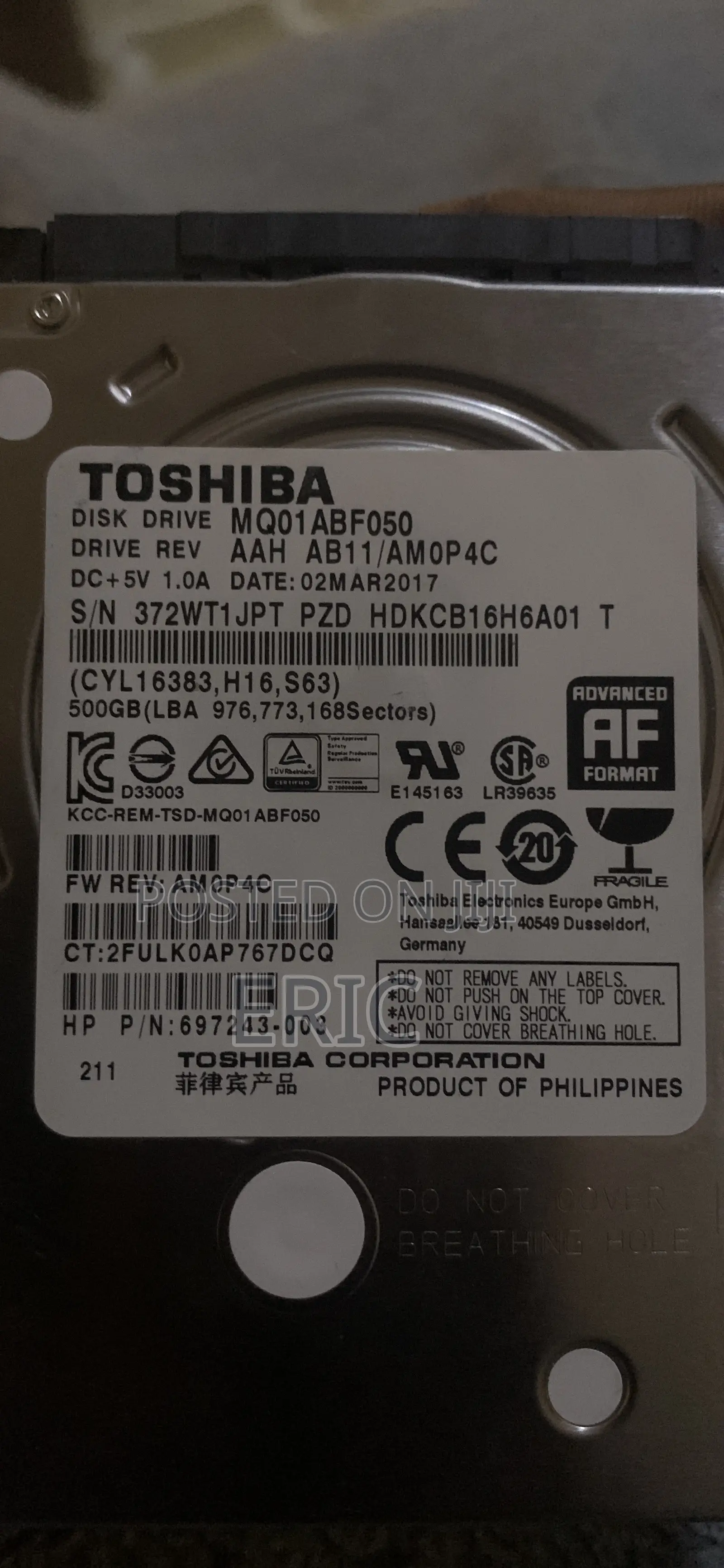 Toshiba Hard Disk Drive for Sale
