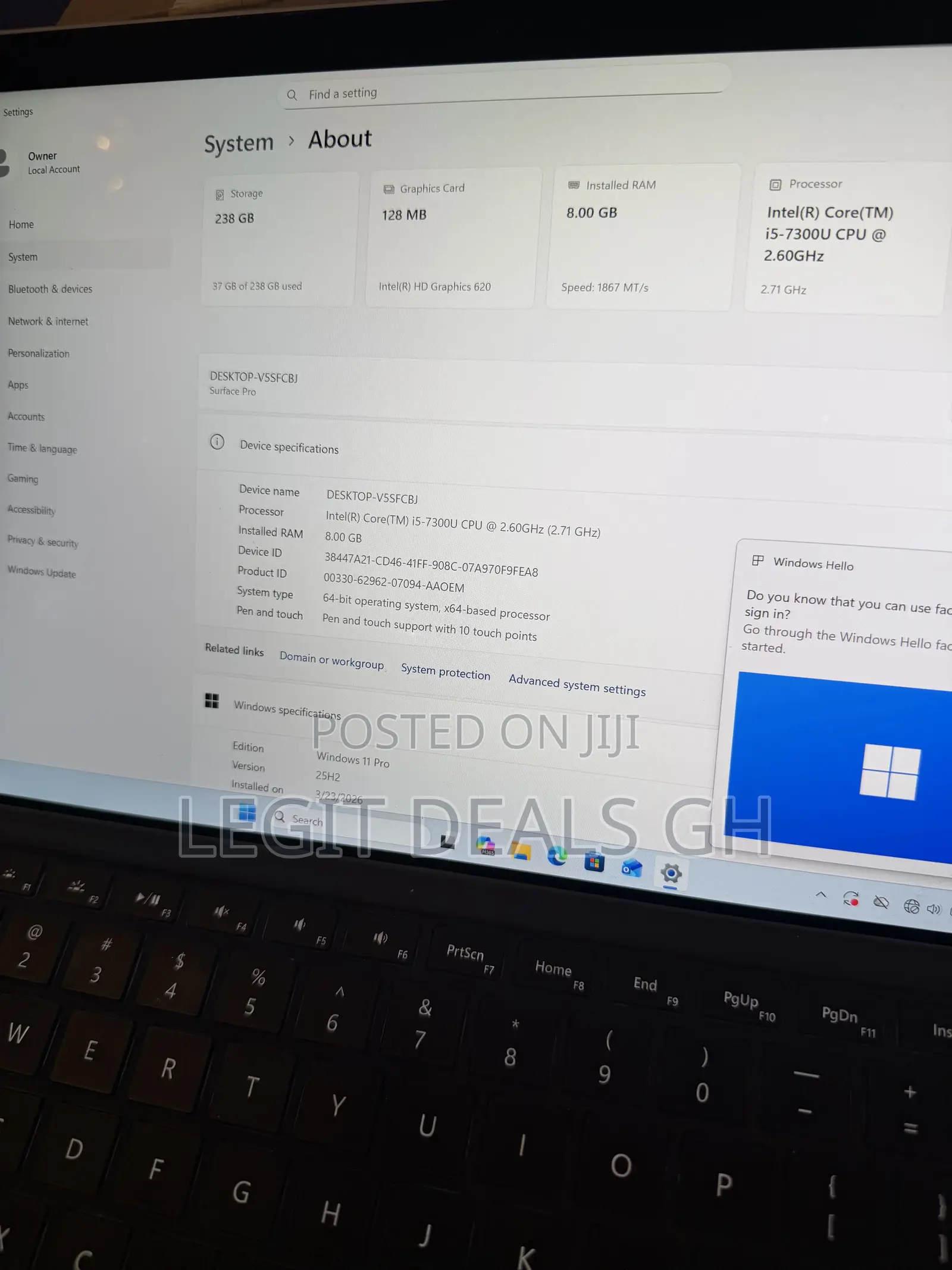 Laptop Microsoft Surface Pro 5 8GB Intel Core i5 SSD 256GB