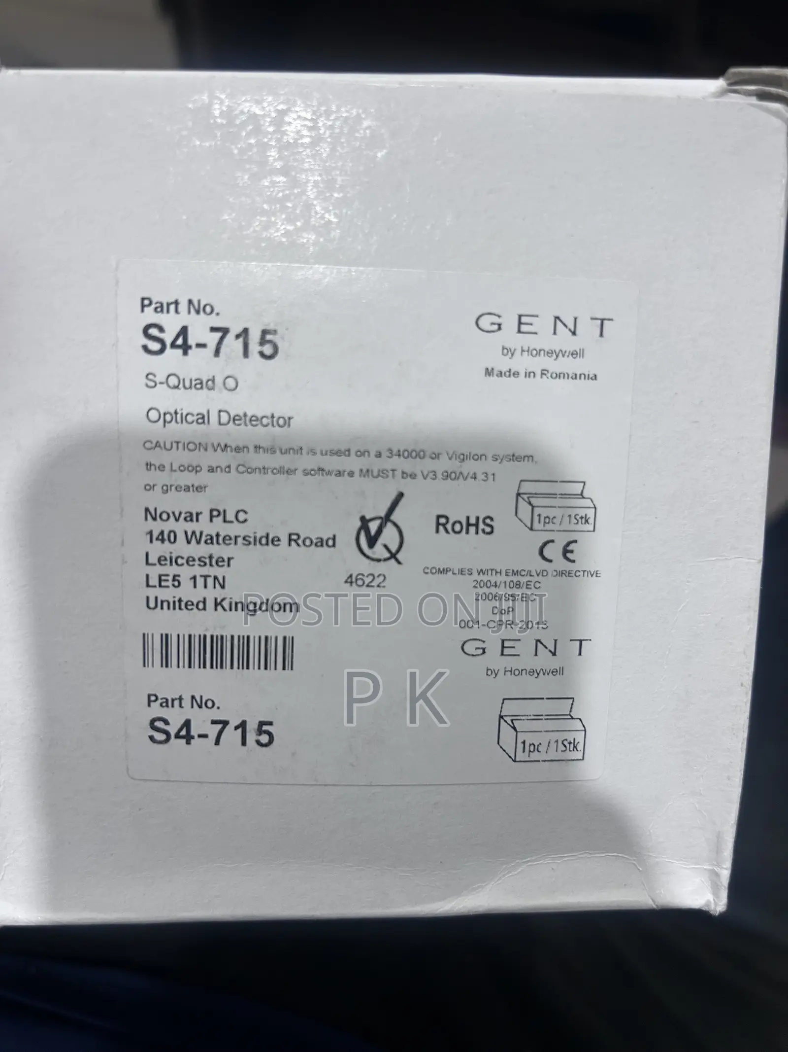 Gent Honeywell Optical Smoke Detector