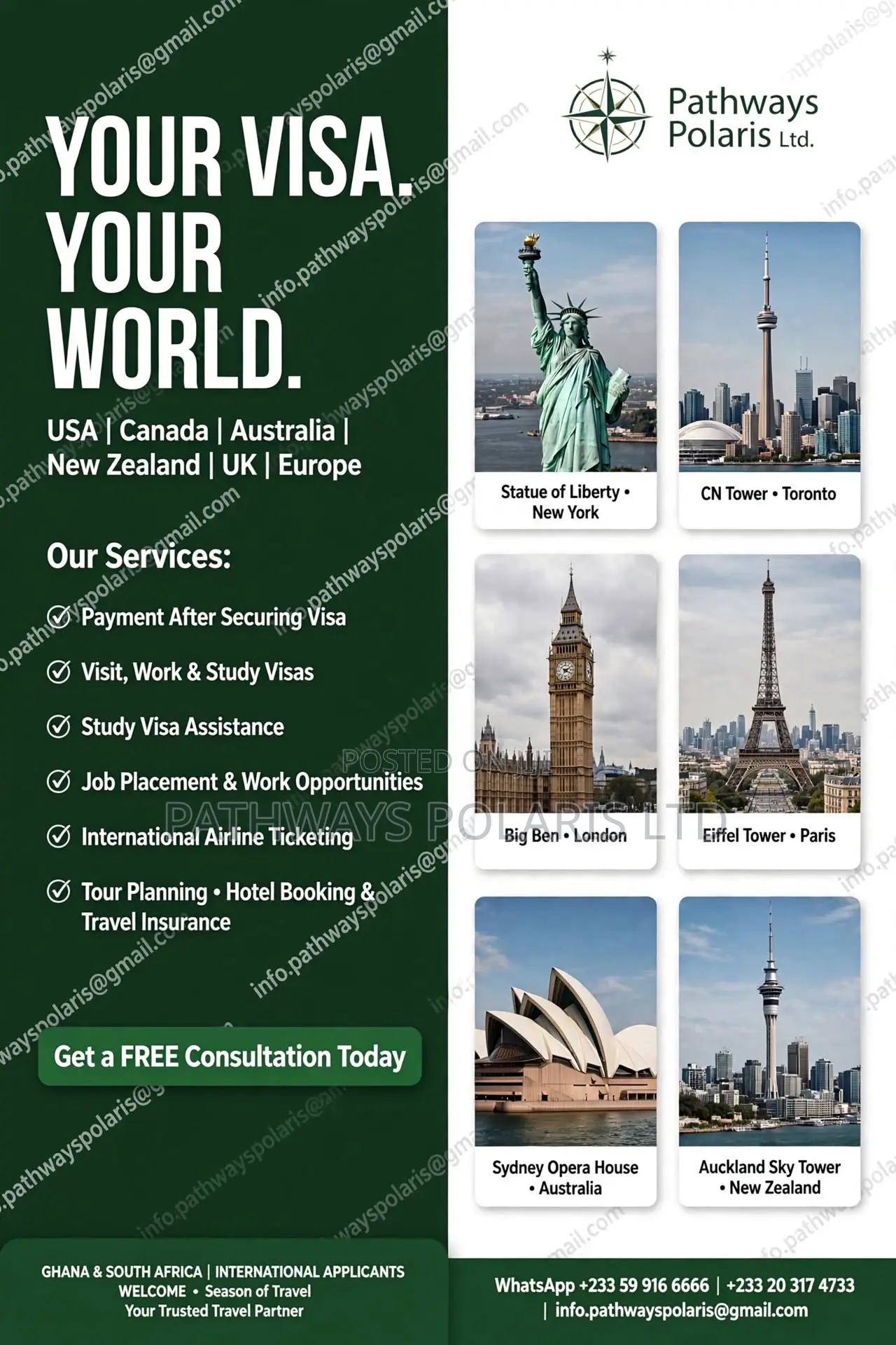 Visit, Work & Study Visas