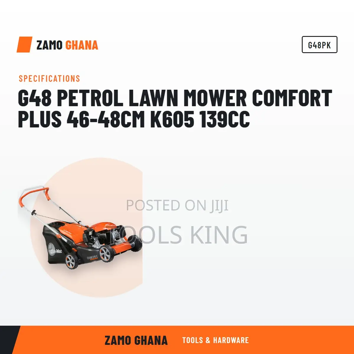 G48 Petrol Lawn Mower Comfort Plus 46-48Cm K605 139Cc - G48PK