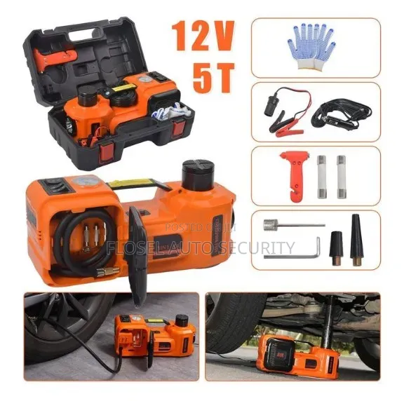 5 In1 12V Vehicle Jack Wrench Tyre Inflator Jump Starter