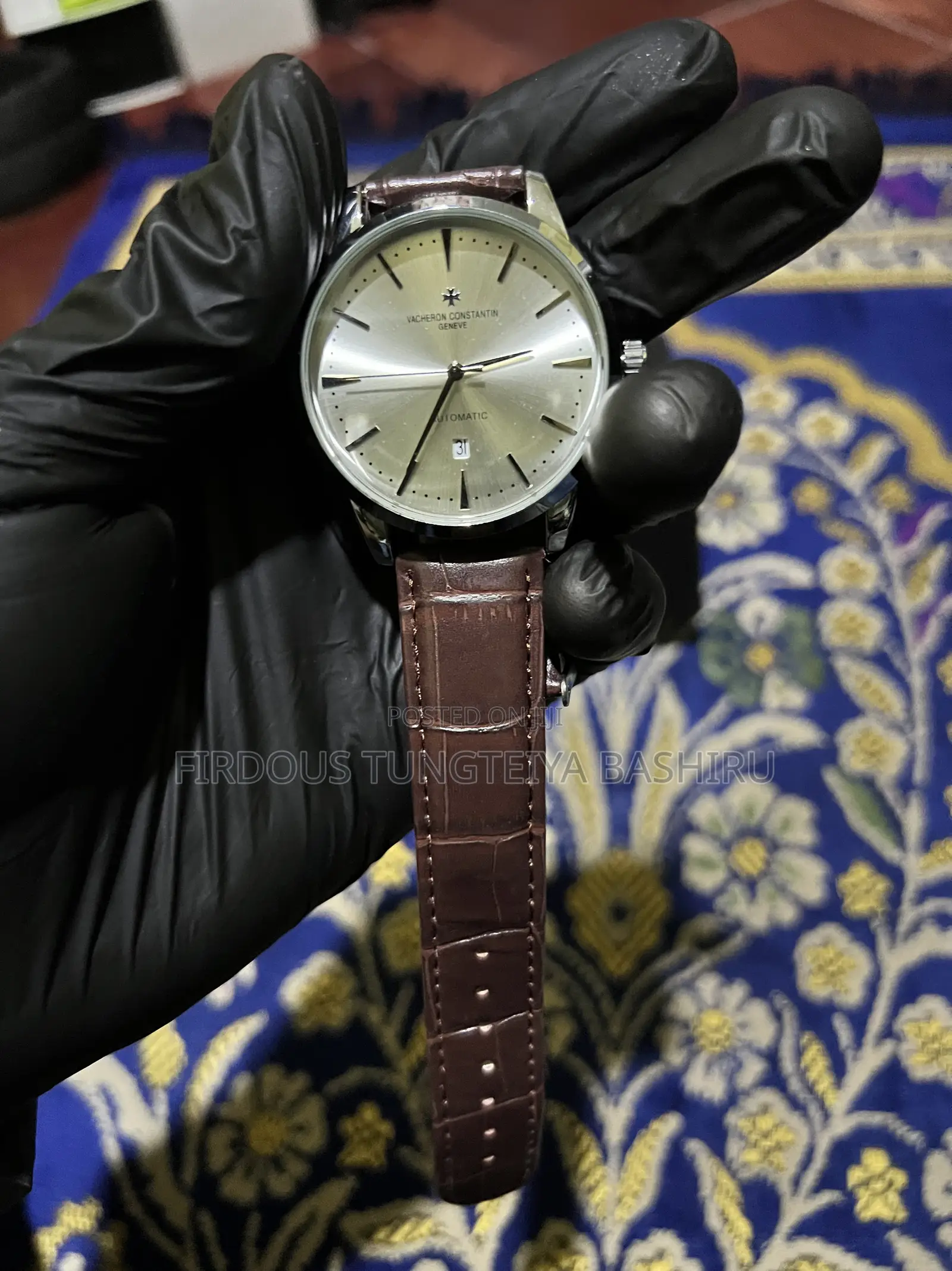 Vacheron Constantin Style Watch – Champagne Dial & Brown Leather Strap