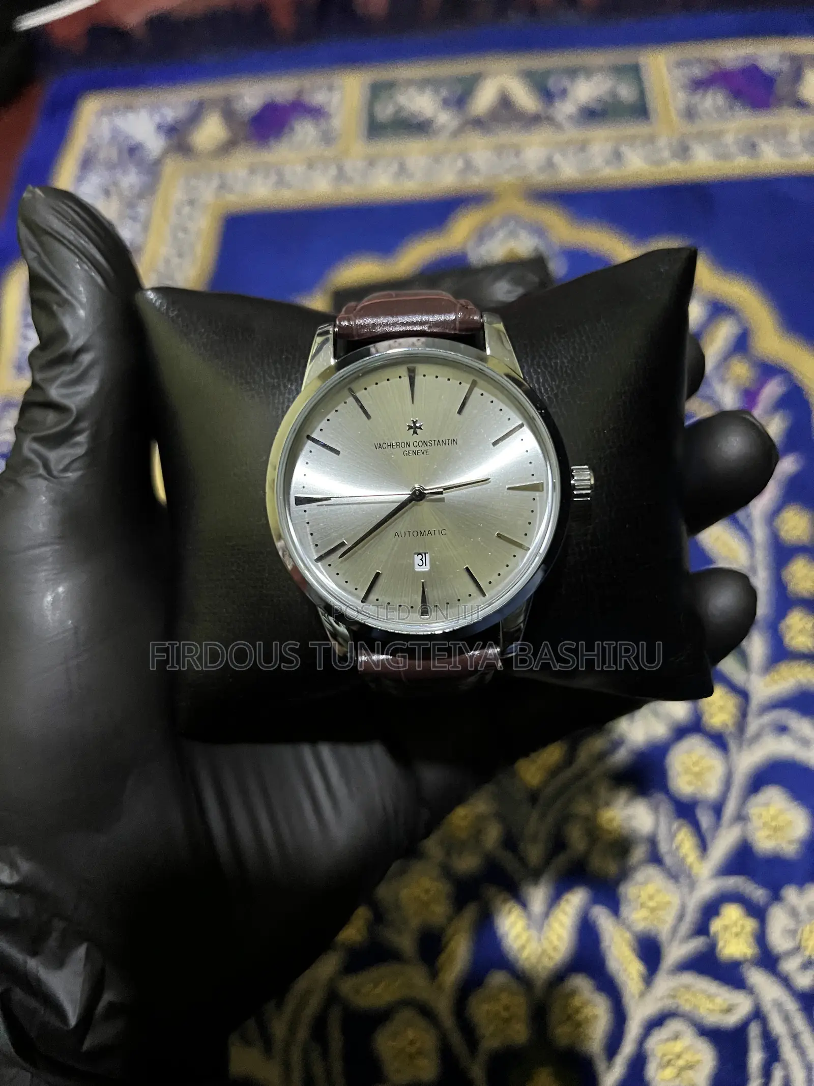 Vacheron Constantin Style Watch – Champagne Dial & Brown Leather Strap