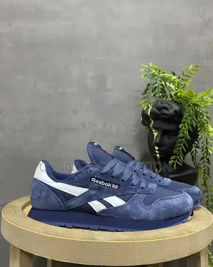 Reebok Classic Leather Navy and Blue Suede Colorway.
