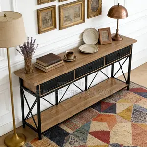 Console Table Sofa With Storage Drawers Black