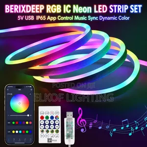 5m High Quality Smart Music Sync RGB Neon Strip Light Waterproof Neon