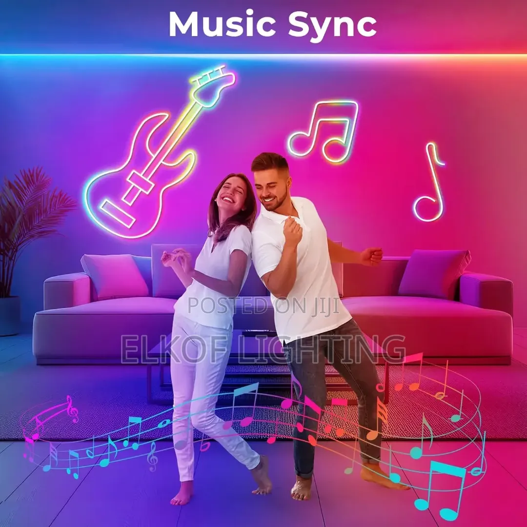 5m High Quality Smart Music Sync RGB Neon Strip Light Waterproof Neon
