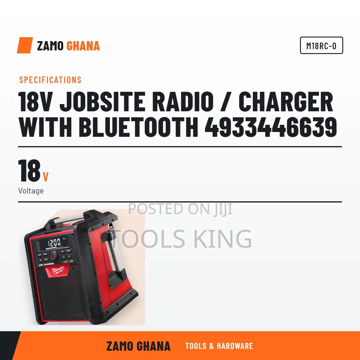 18V Jobsite Radio / Charger With Bluetooth - M18rc-0