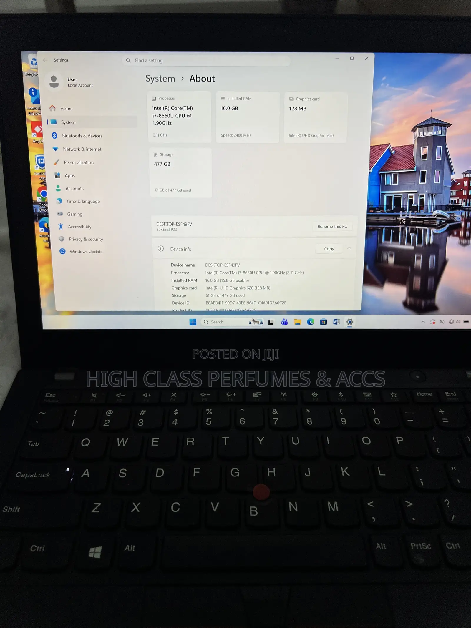 Laptop Lenovo ThinkPad X280 16GB Intel Core i7 SSD 512GB
