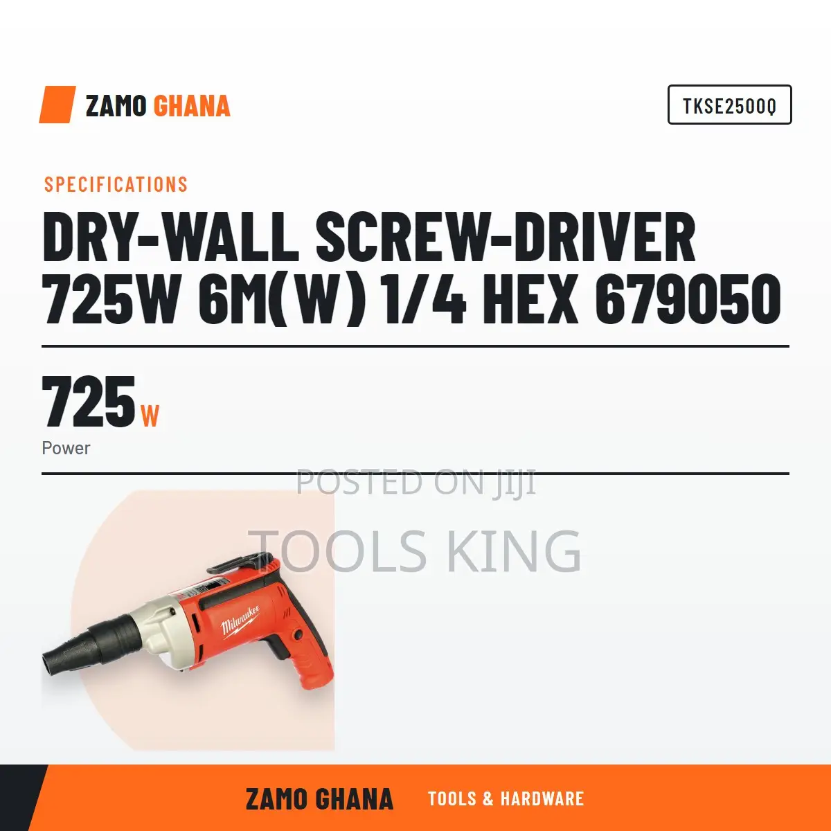 Dry-Wall Screw-Driver 725W 6M(W) 1/4 Hex 679050 - TKSE2500Q