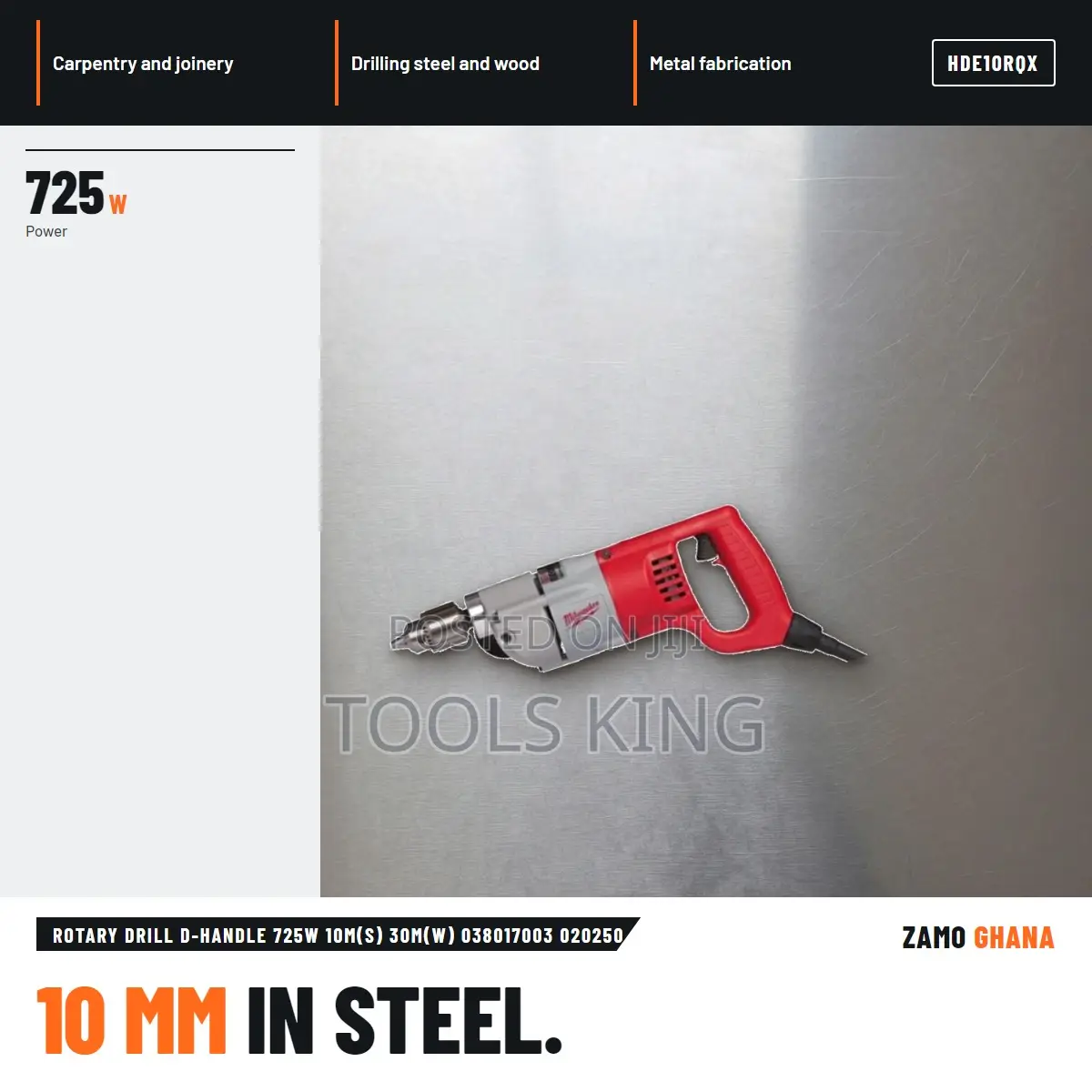 Rotary Drill D-Handle 725W 10M(S) 30M(W) 020250 - HDE10RQX