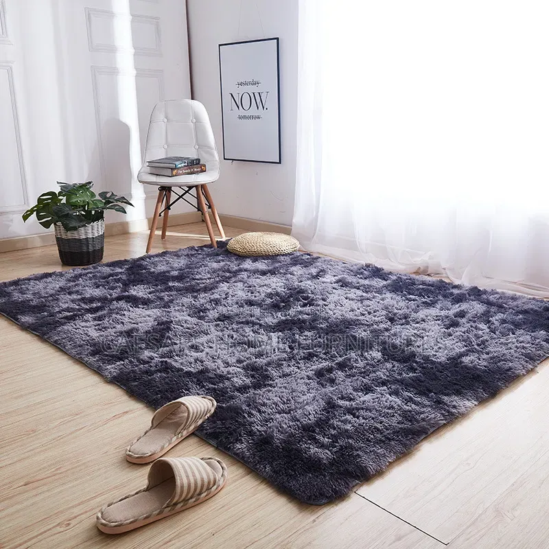 Luxury Grey Tie & Dye Fluffy Rug (160 ×200)cm