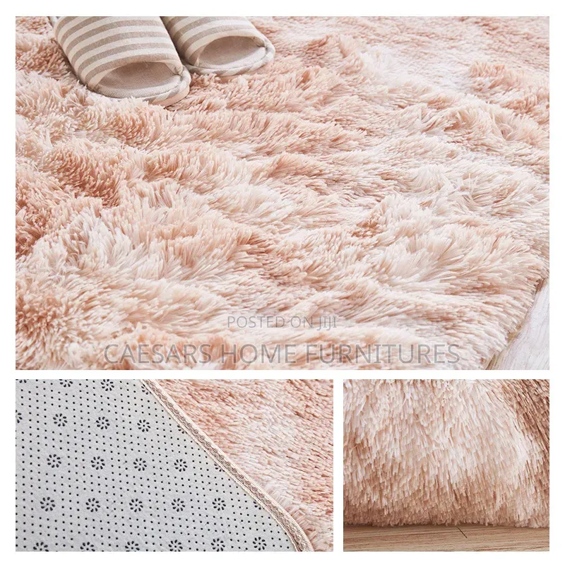 Luxury Caramel Fluffy Room Rug (160 × 200) Cm