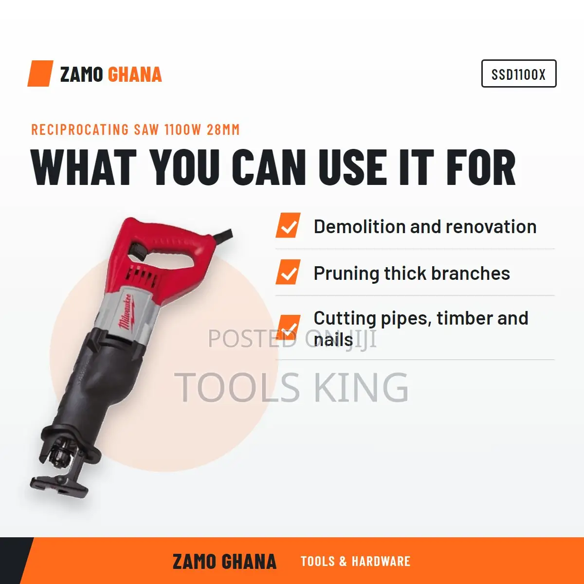 Reciprocating Saw 1100W 28Mm - SSD1100X