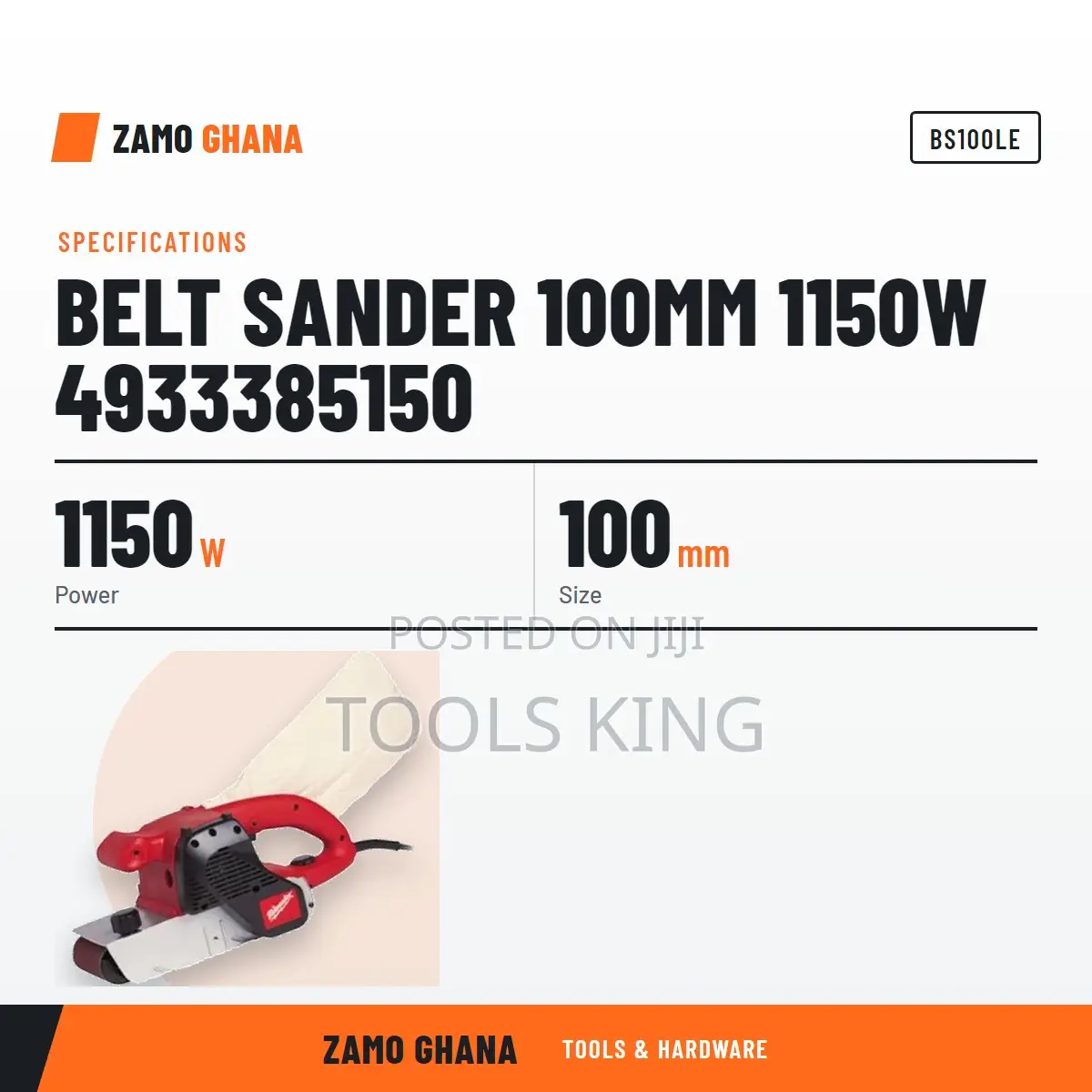 Belt Sander 100Mm 1150W - BS100LE