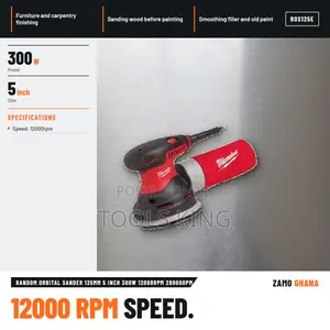 Random Orbital Sander 125Mm 5 Inch 300W 12000Rpm 26000Opm - ROS125E