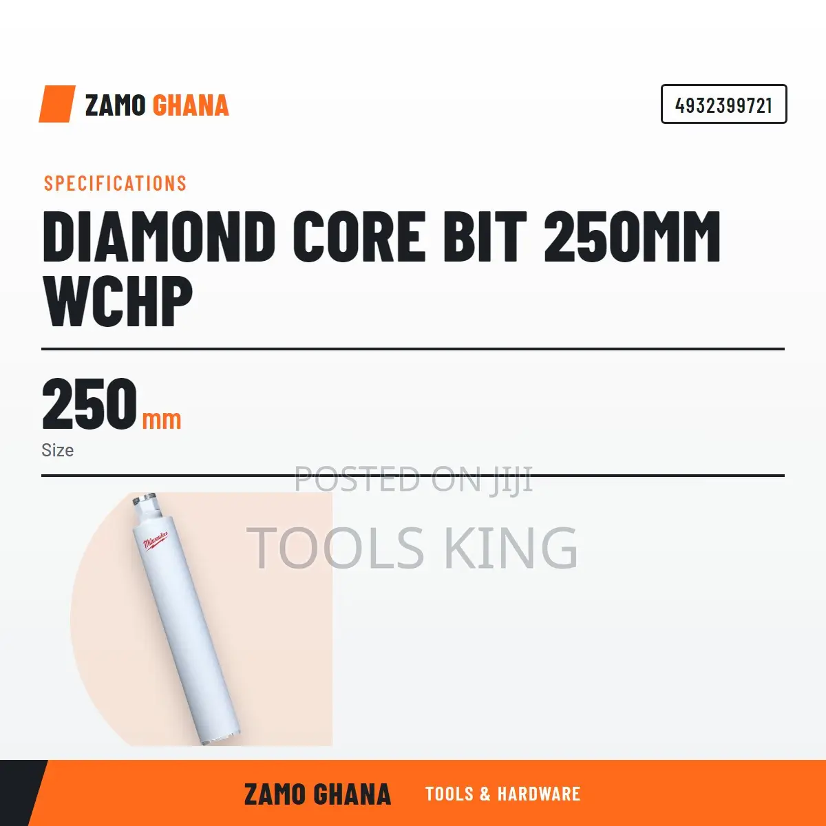 Diamond Core Bit 250Mm WCHP - 
