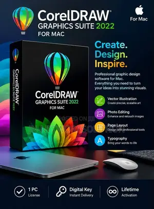 CorelDRAW Graphics Suite 2022 for MAC for 1pc Digital Key Lifetime
