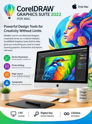 CorelDRAW Graphics Suite 2022 for MAC for 1pc Digital Key Lifetime
