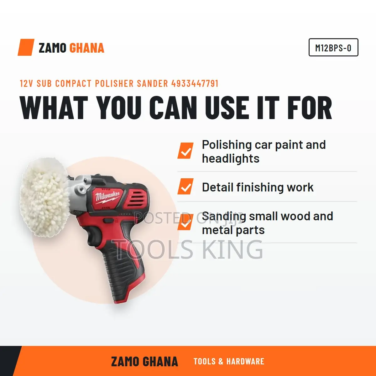 12V Sub Compact Polisher Sander - M12bps-0