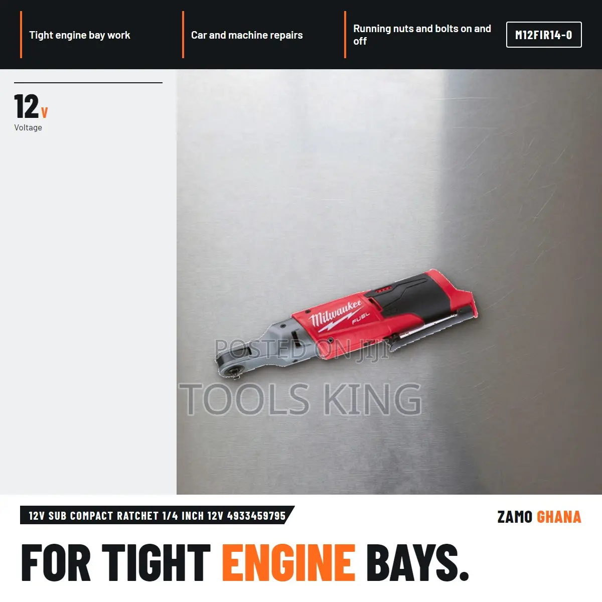 12V Sub Compact Ratchet 1/4 Inch 12V - M12fir14-0