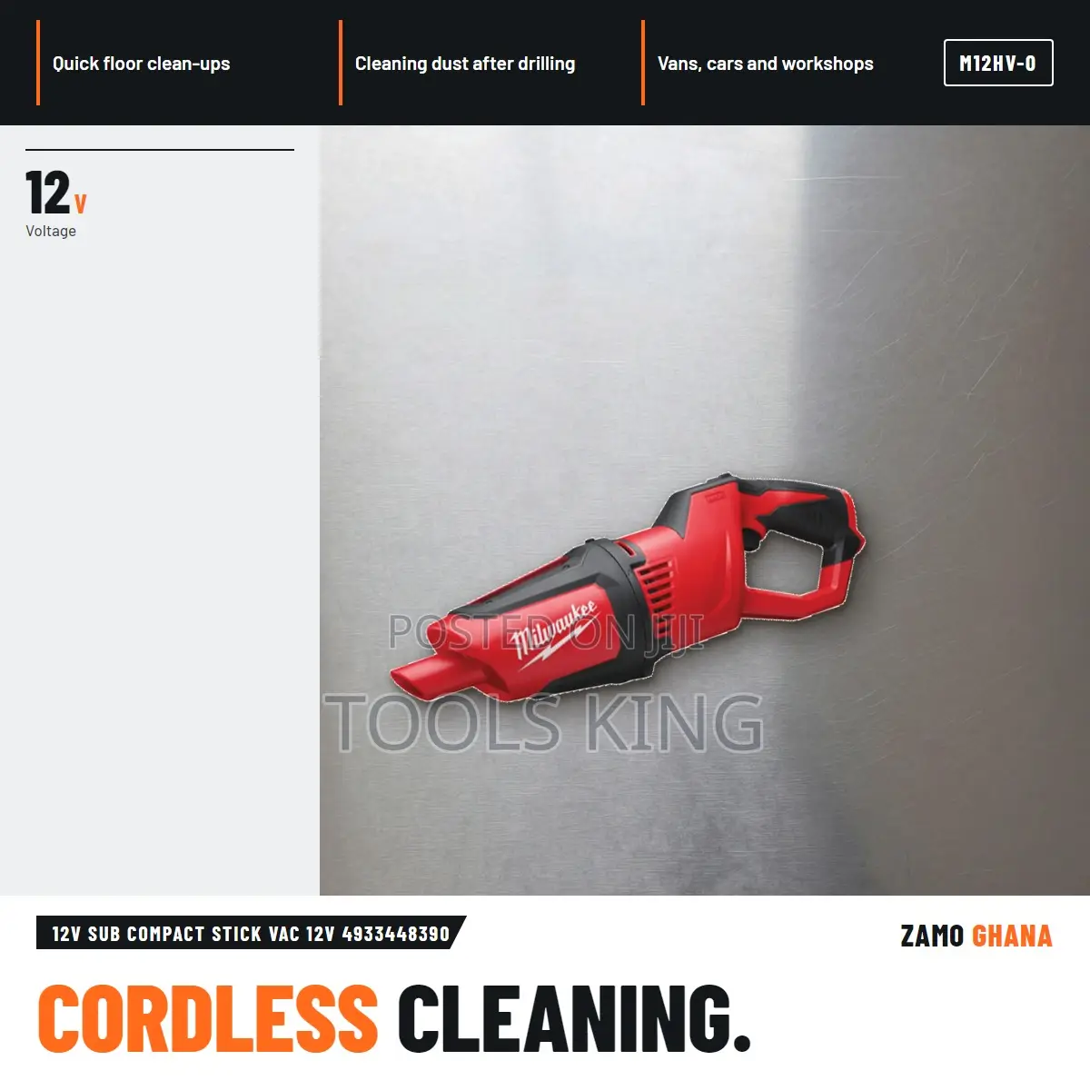 12V Sub Compact Stick Vac 12V - M12hv-0