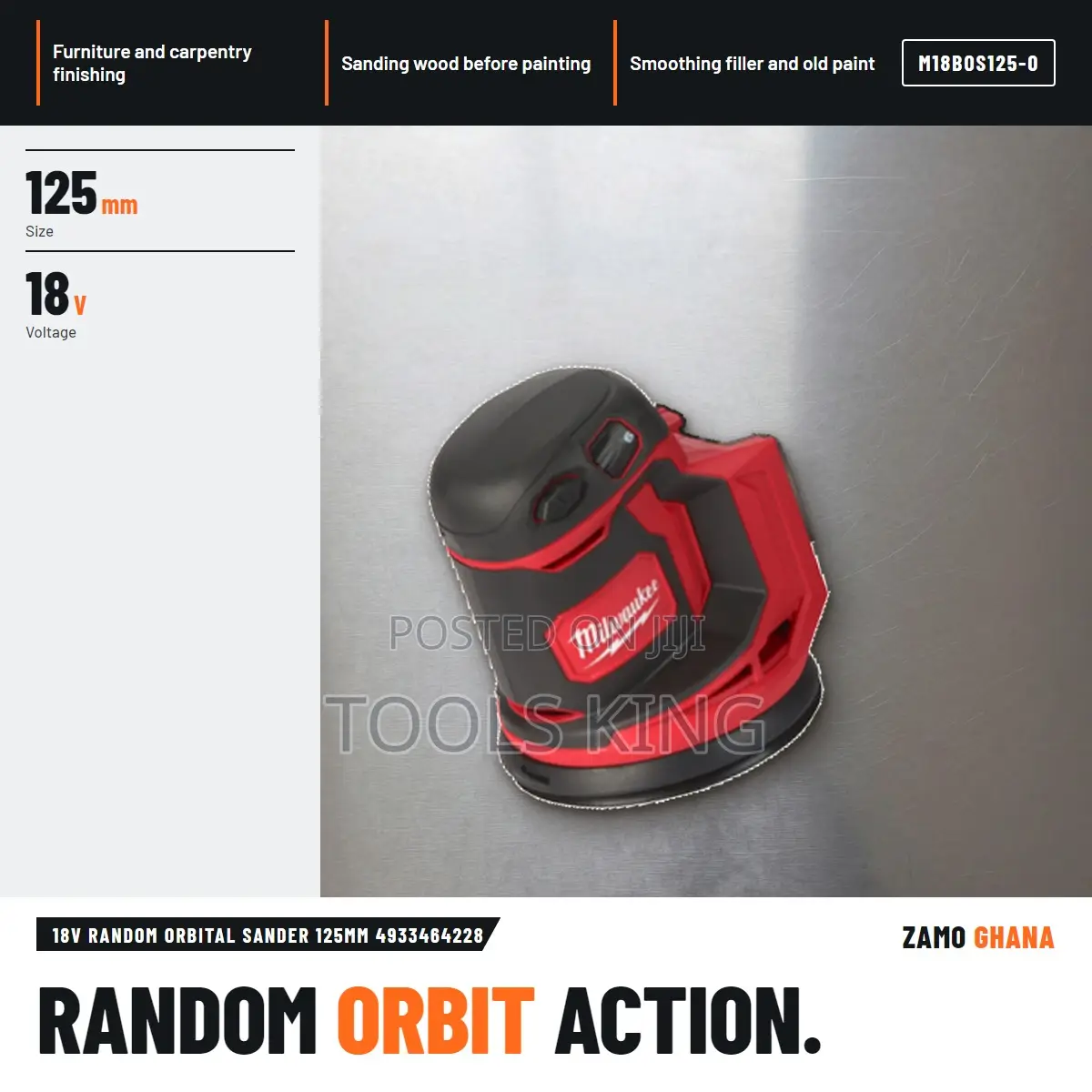 18V Random Orbital Sander 125Mm - M18bos125-0