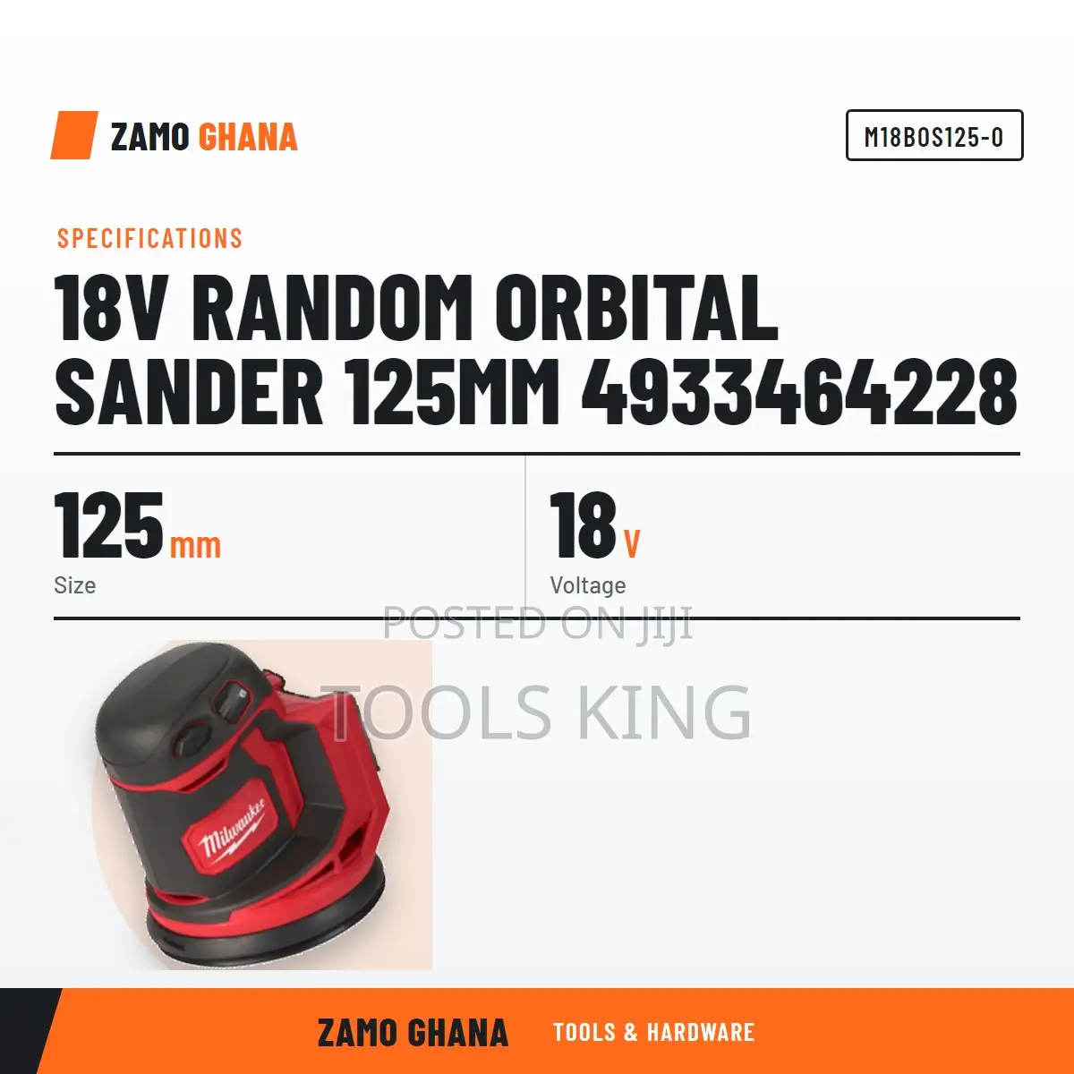 18V Random Orbital Sander 125Mm - M18bos125-0