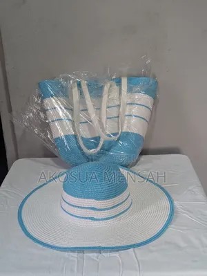 Beach Tote Bags + Matching Big Hats 2 in 1