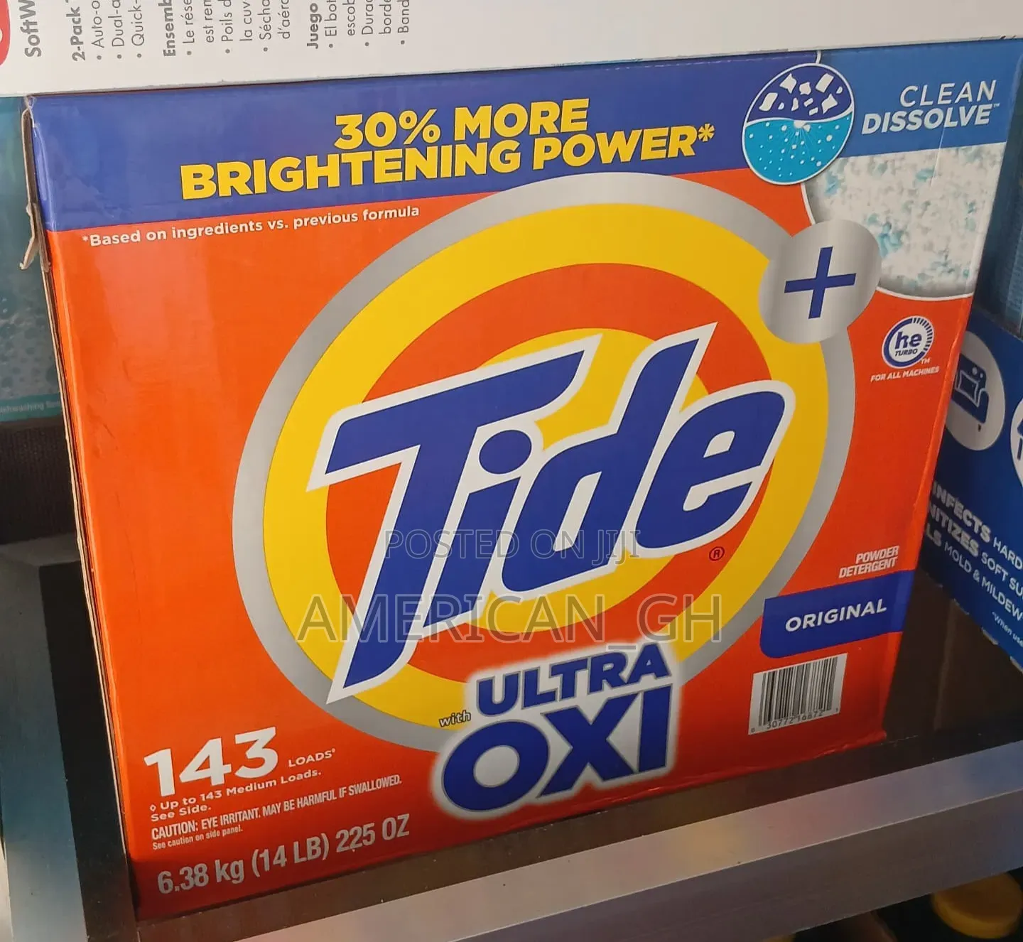 Tide Ultra Oxi Powder Detergent, 143 Loads(6.38kg)