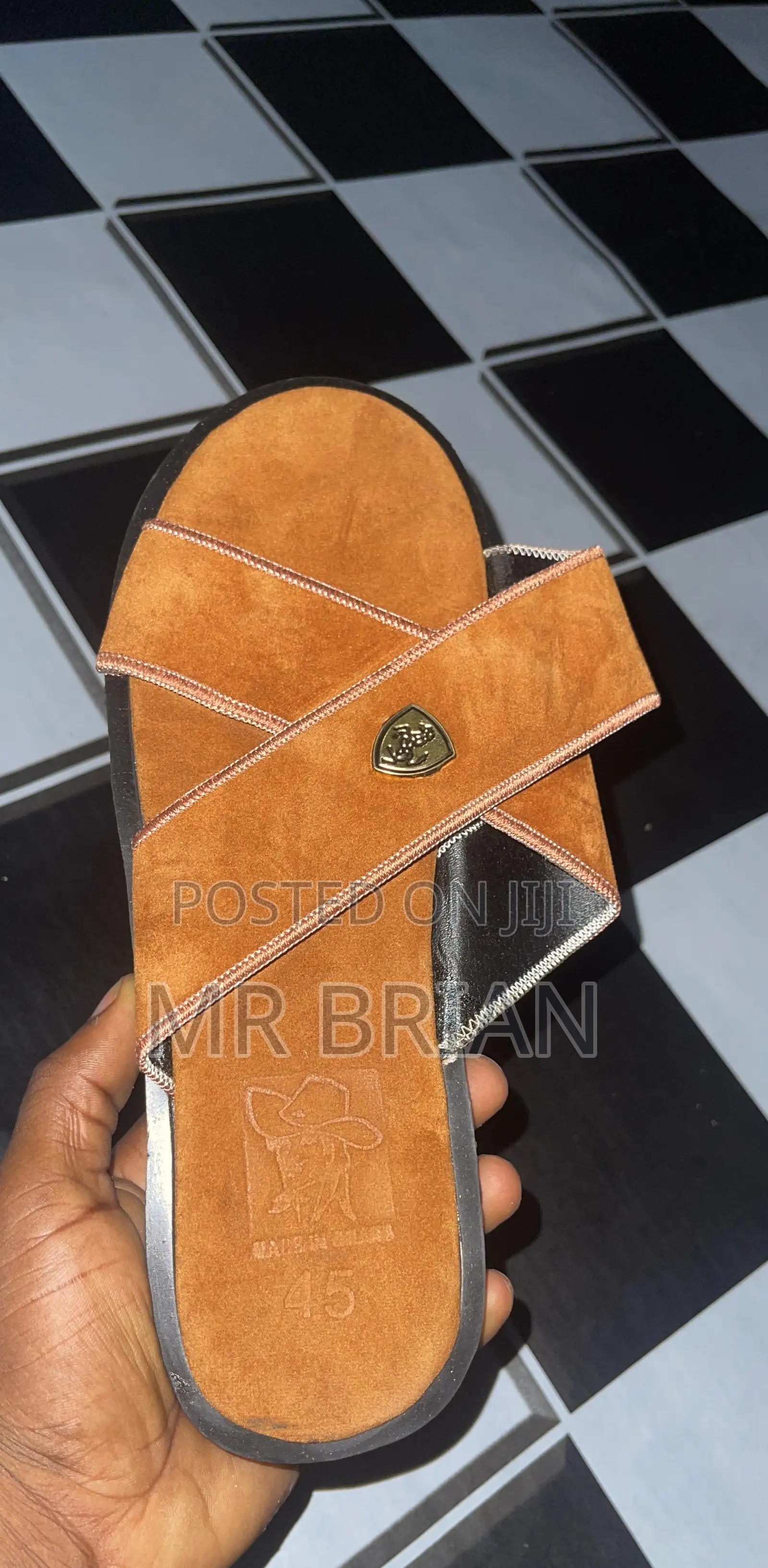 Leather Jean Slippers Available for Sale