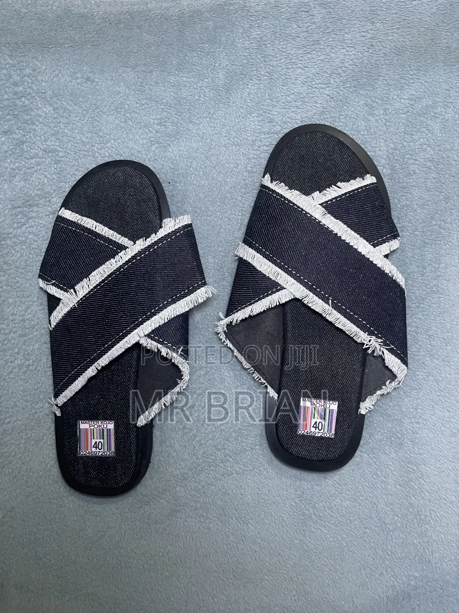 Leather Jean Slippers Available for Sale