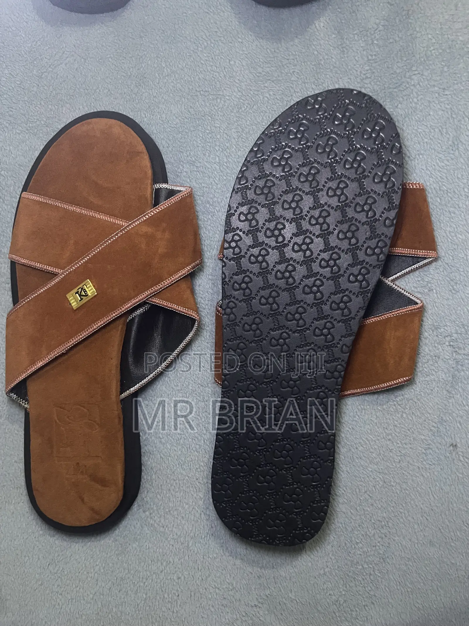 Leather Jean Slippers Available for Sale