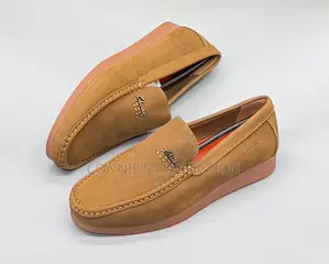 Brown Suede Clarks Casual Slip-on Loafers