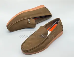 Brown Suede Clarks Casual Slip-on Loafers