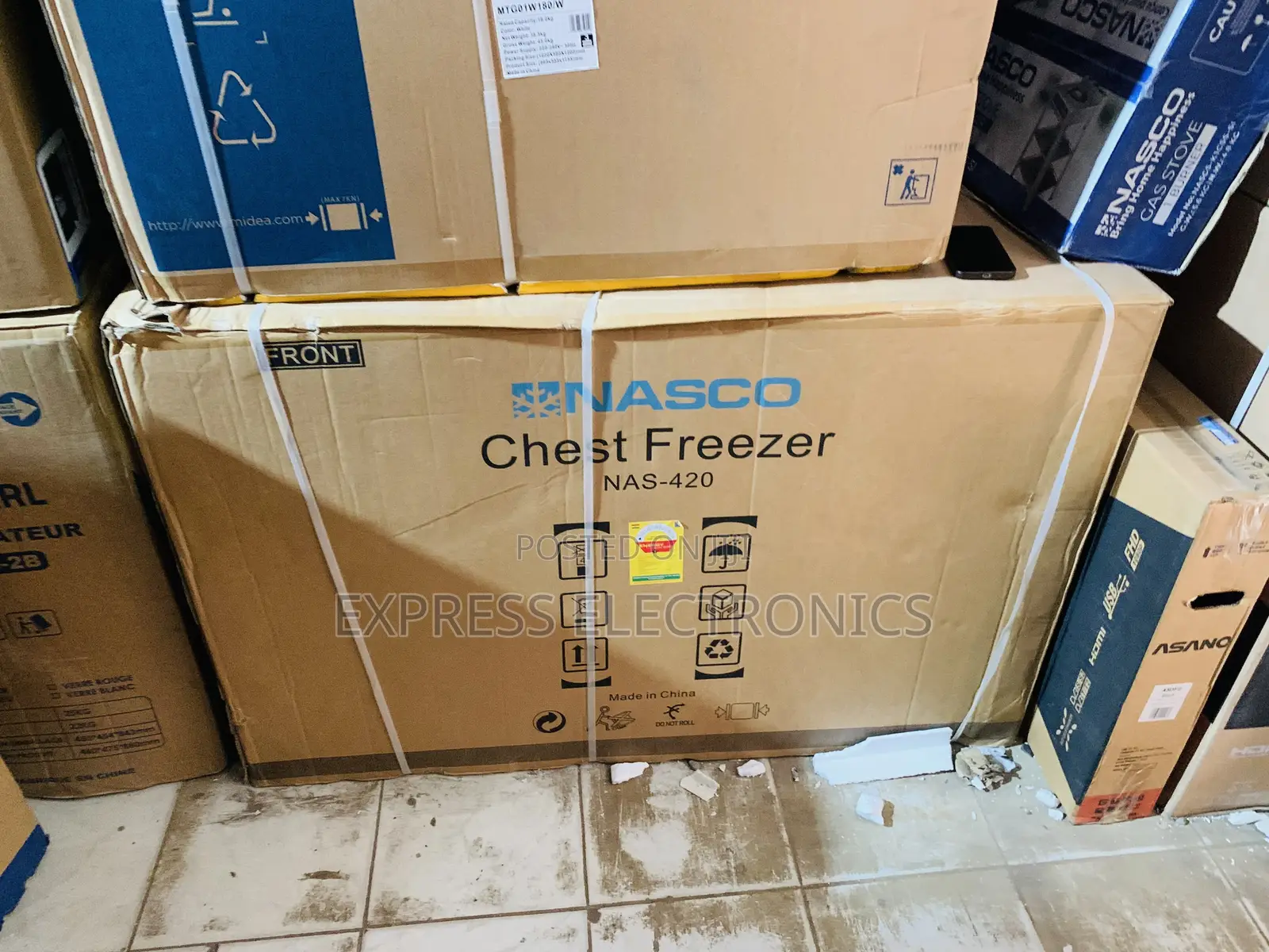 Authentic New Grey Nasco 380ltrs Chestsingke Door Freezer- NAS-420