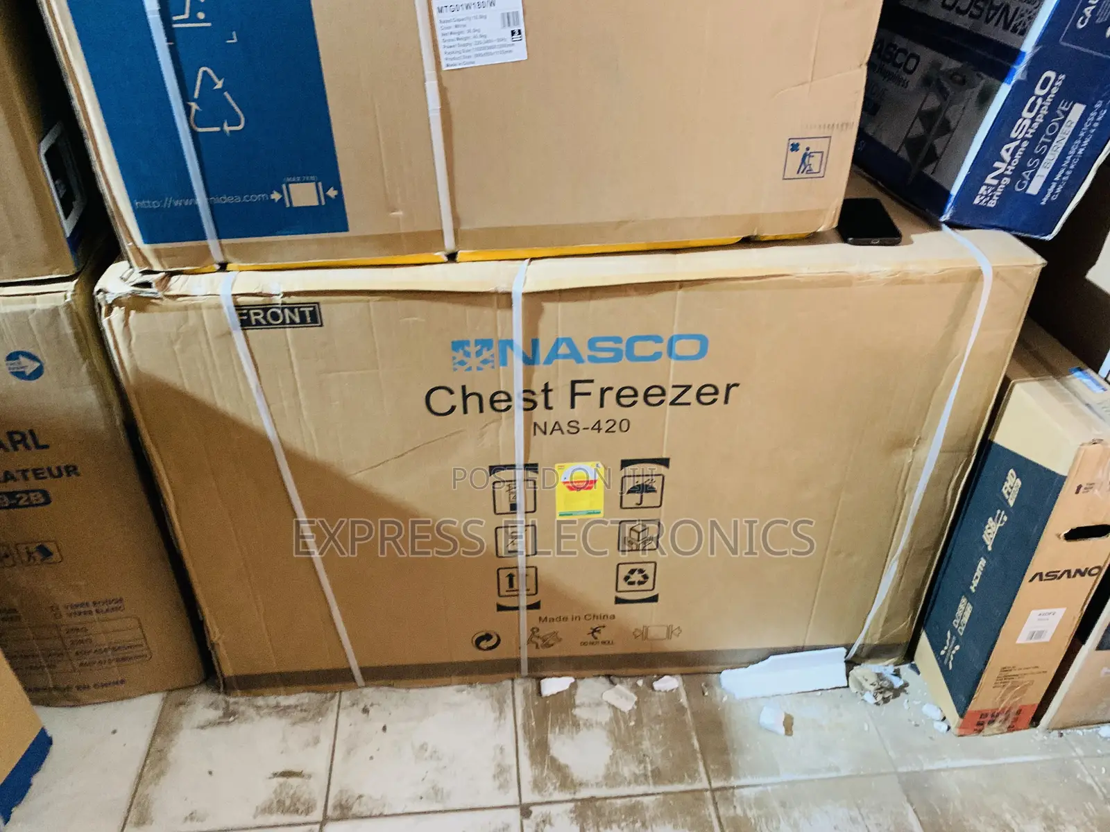 Authentic New Grey Nasco 380ltrs Chestsingke Door Freezer- NAS-420