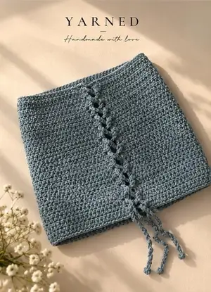 YARNED Handmade Crochet Lace-Up Tube Top