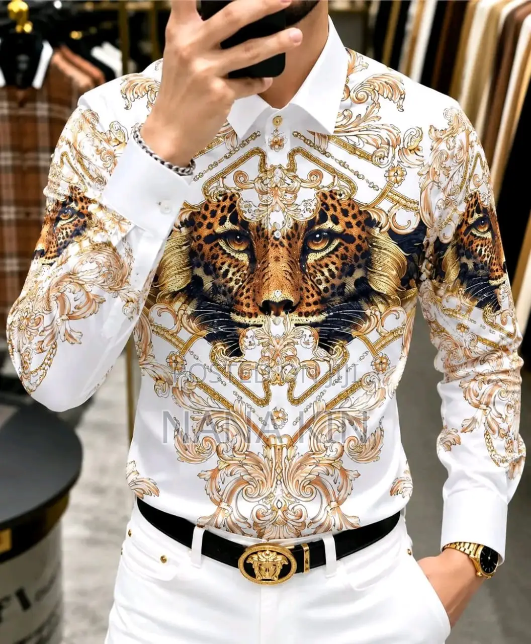 High Quality Rhinestones Designer Shirts