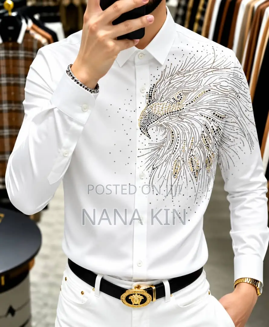 High Quality Rhinestones Designer Shirts
