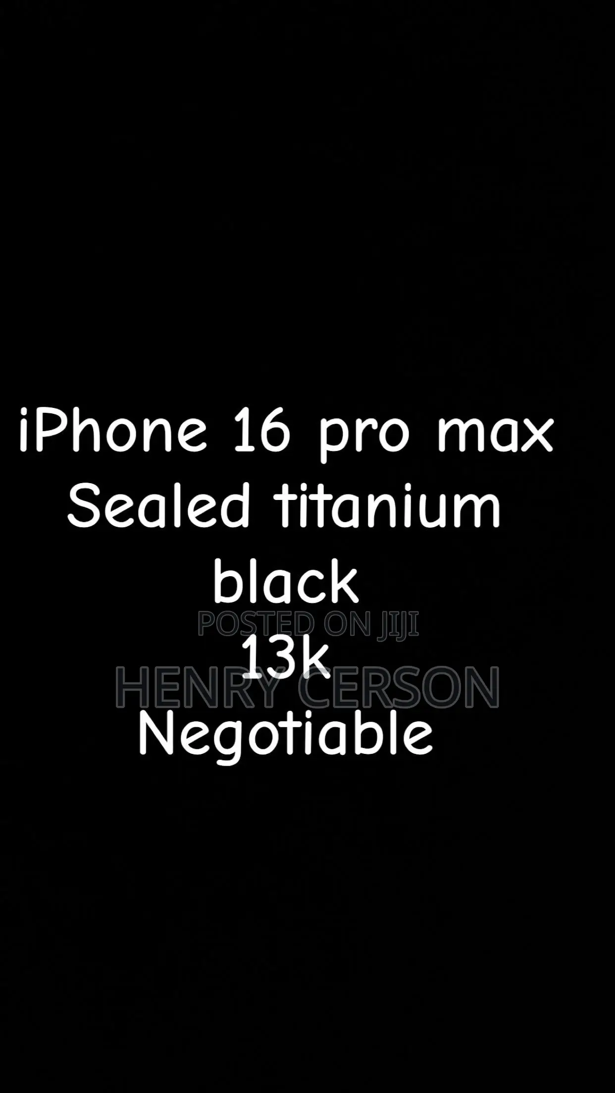 New Apple iPhone 16 Pro Max 256 GB Black