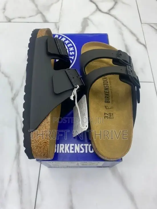 Black Birkenstock Arizona Sandals With Dual -Strap Design