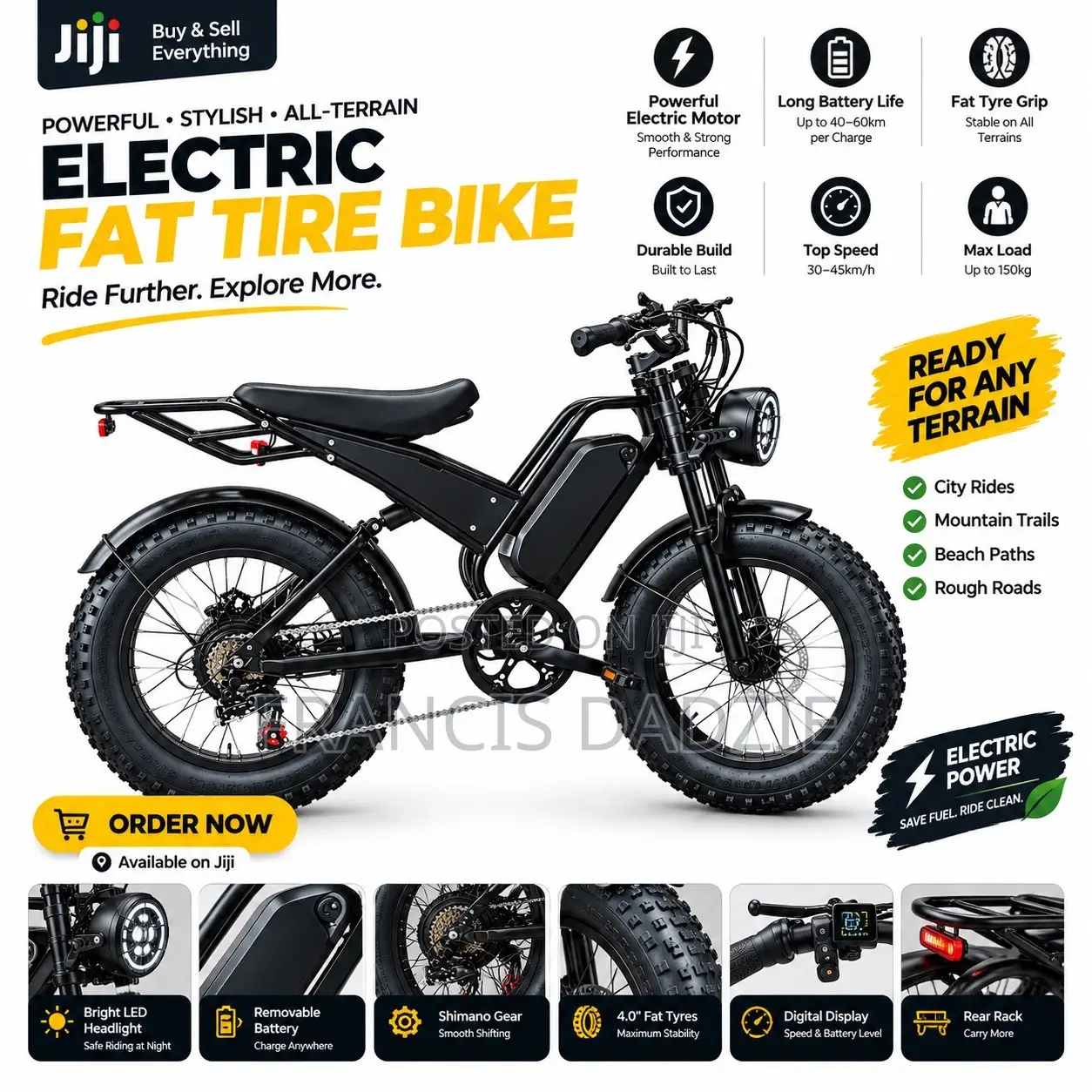 Brand New V20 Fat Tyre Electric Bike (48V Dual Suspension)