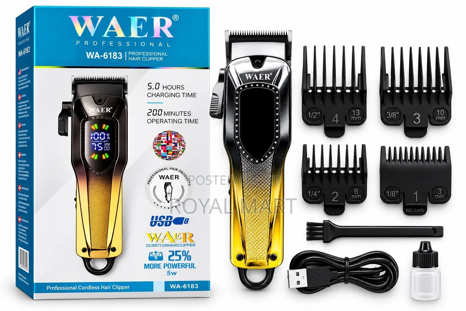 WAER Professional Hair Clipper – WA-6183