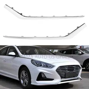Hyundai Sonata 2018 2019 Front Bumper Chrome Shining Trim Fog Moulding