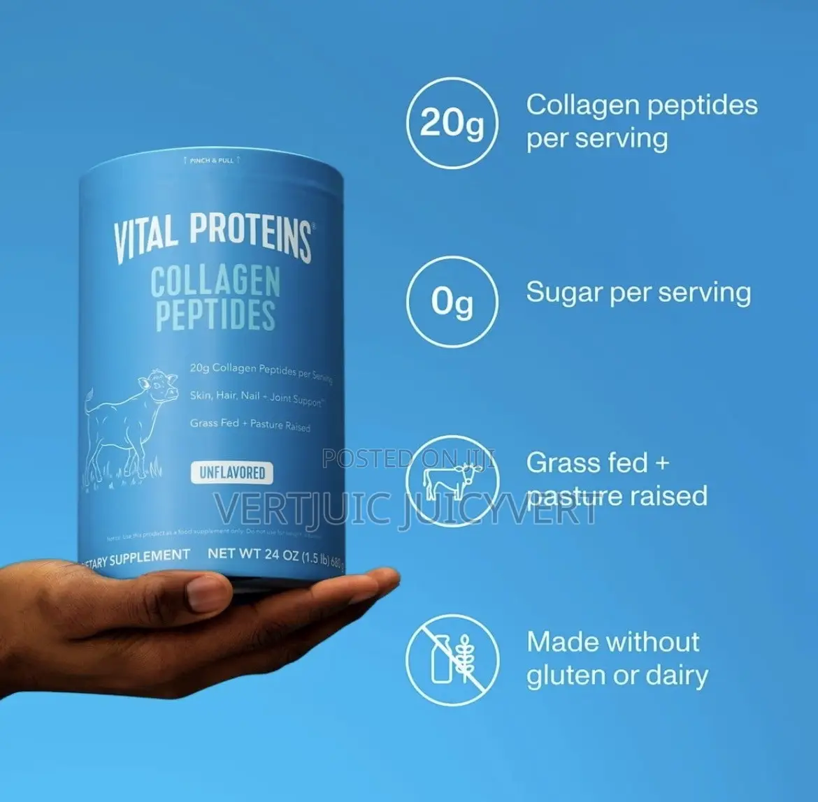Vital Proteins Collagen Peptides Powder, Unflavored, 1.5 Lbs.